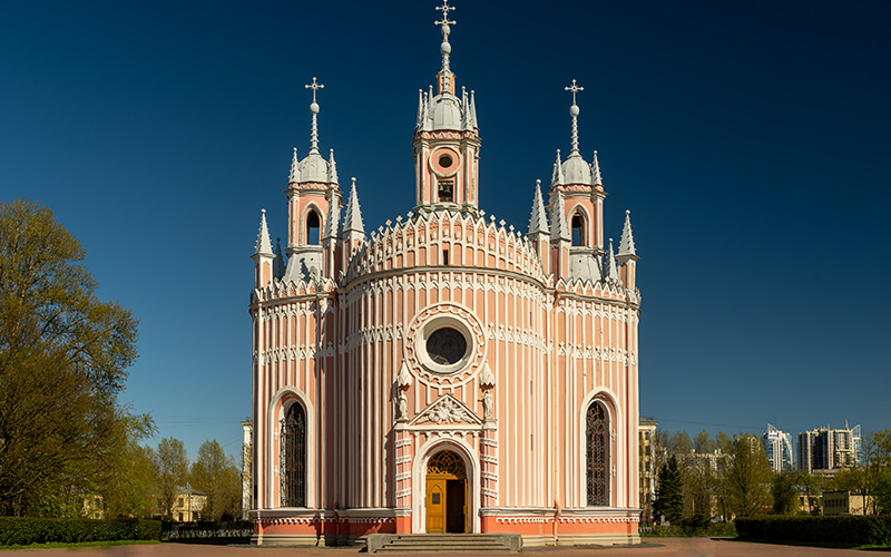 Chesme Church (Church of the Nativity of John the Baptist) in St. Petersburg