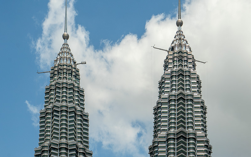 The Petronas Towers in Kuala Lumpur