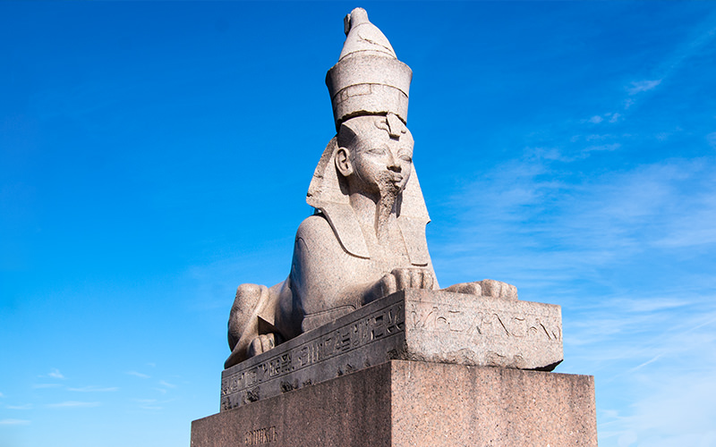 Sphinxes on Universitetskaya Embankment in St. Petersburg