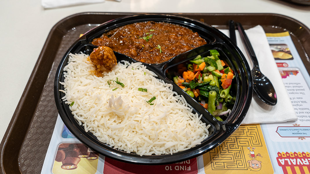 Dinner at an Indian café in the food court