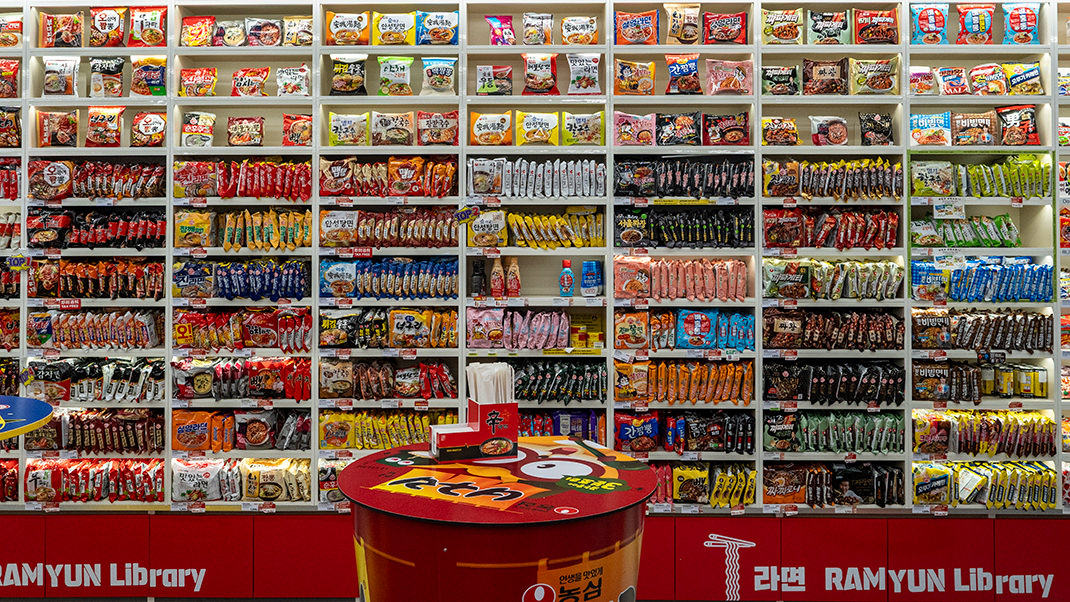 Shelves with ramyun