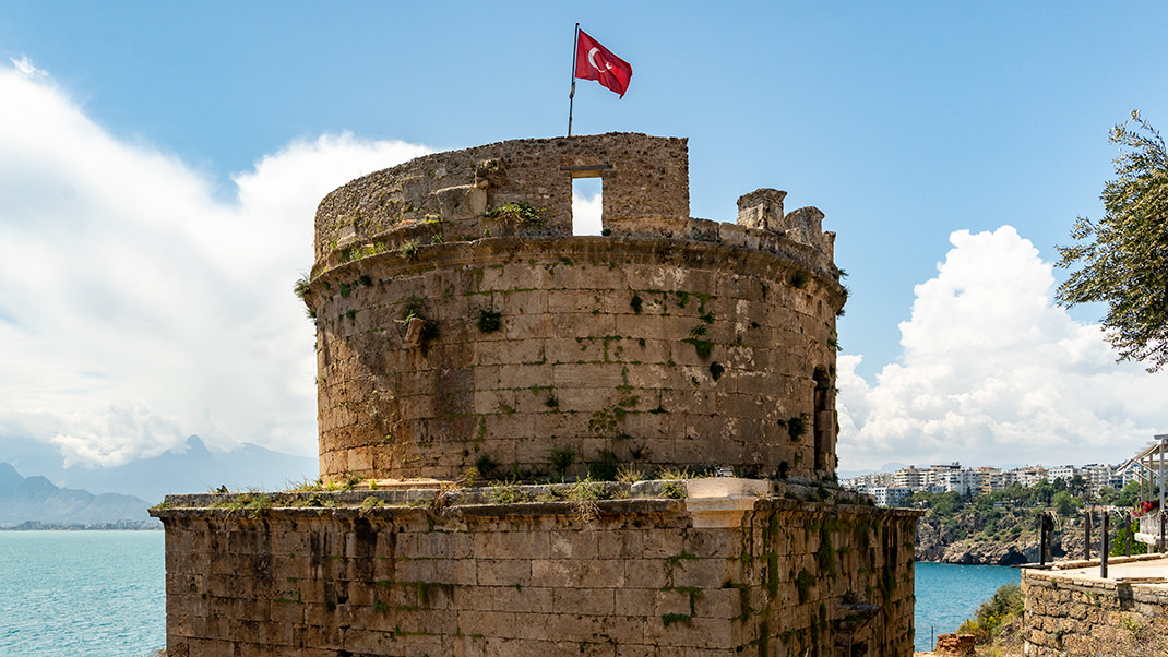 The Hidirlik Tower is a short distance from the city harbor
