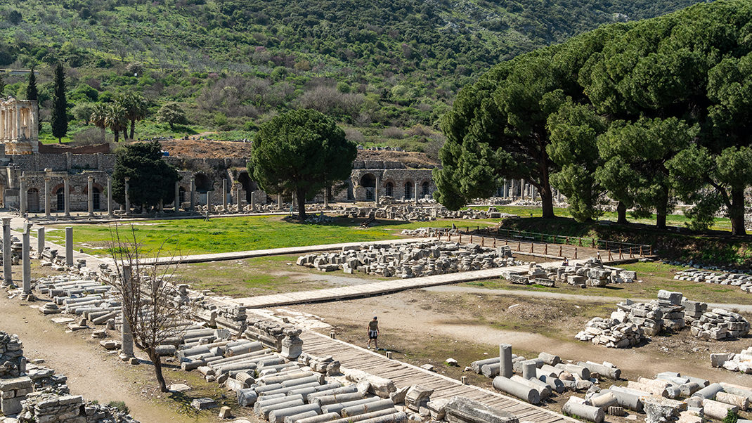 The ancient Greek city of Ephesus was once a major political, economic, and cultural center of the region
