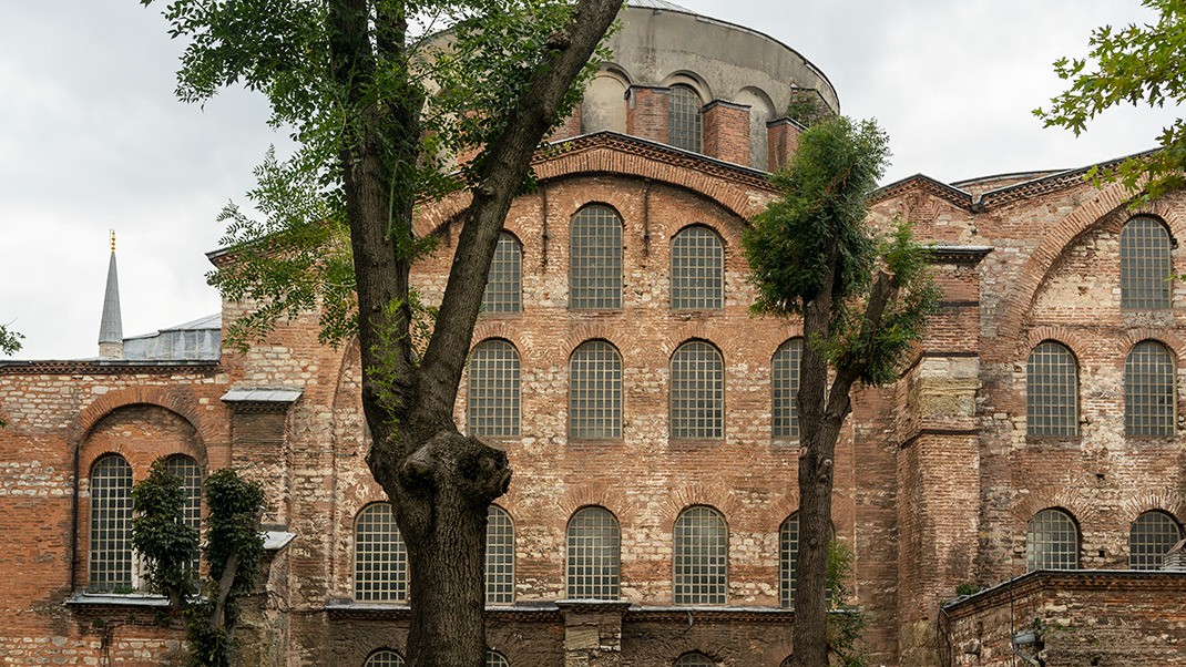 The Church of Hagia Irene is located in the first courtyard of the Topkapı Palace