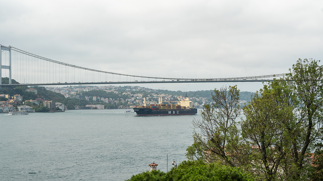 Cargo ship on the Bosphorus