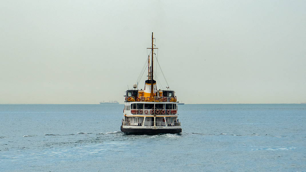 The Bosphorus divides Istanbul into two parts