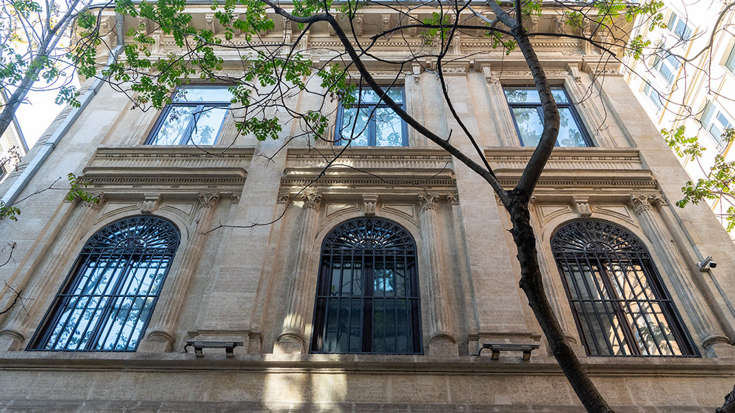 The building by the stairs