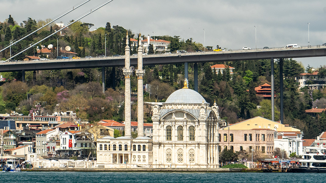 The building is located on the shore of the Bosphorus