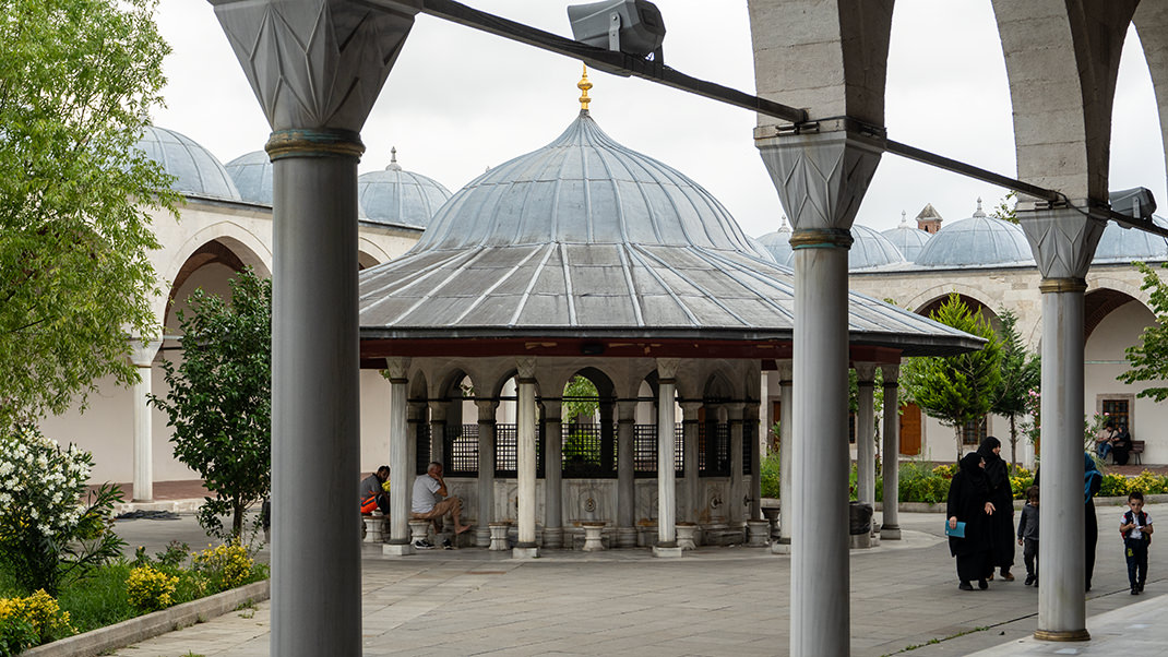 In the courtyard