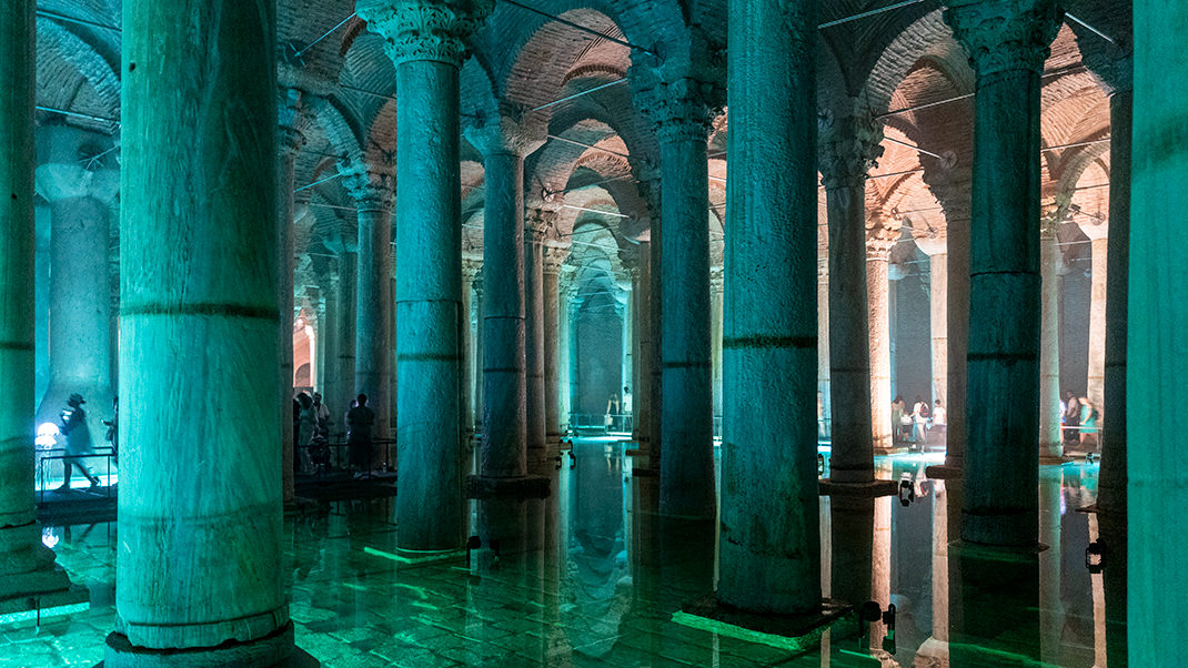Today this underground reservoir transformed into a huge art object
