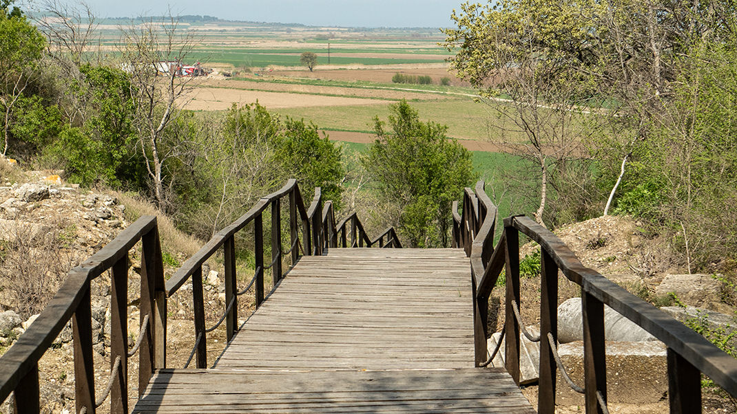 The path for guests is limited to wooden walkways with railings