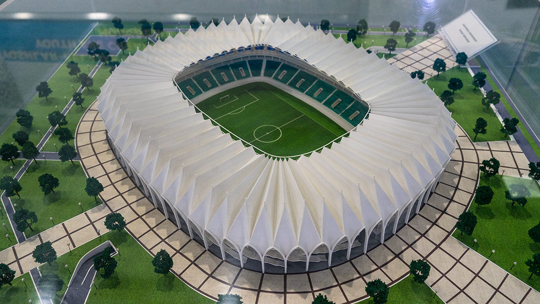 Model of a stadium
