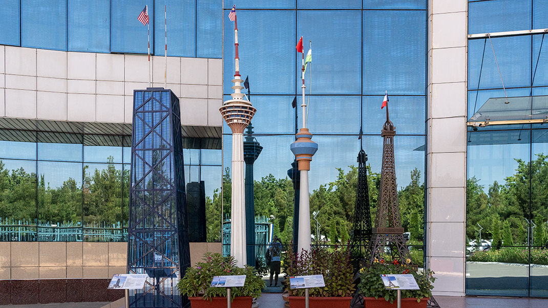 Model replicas of other towers from around the world are located at the entrance